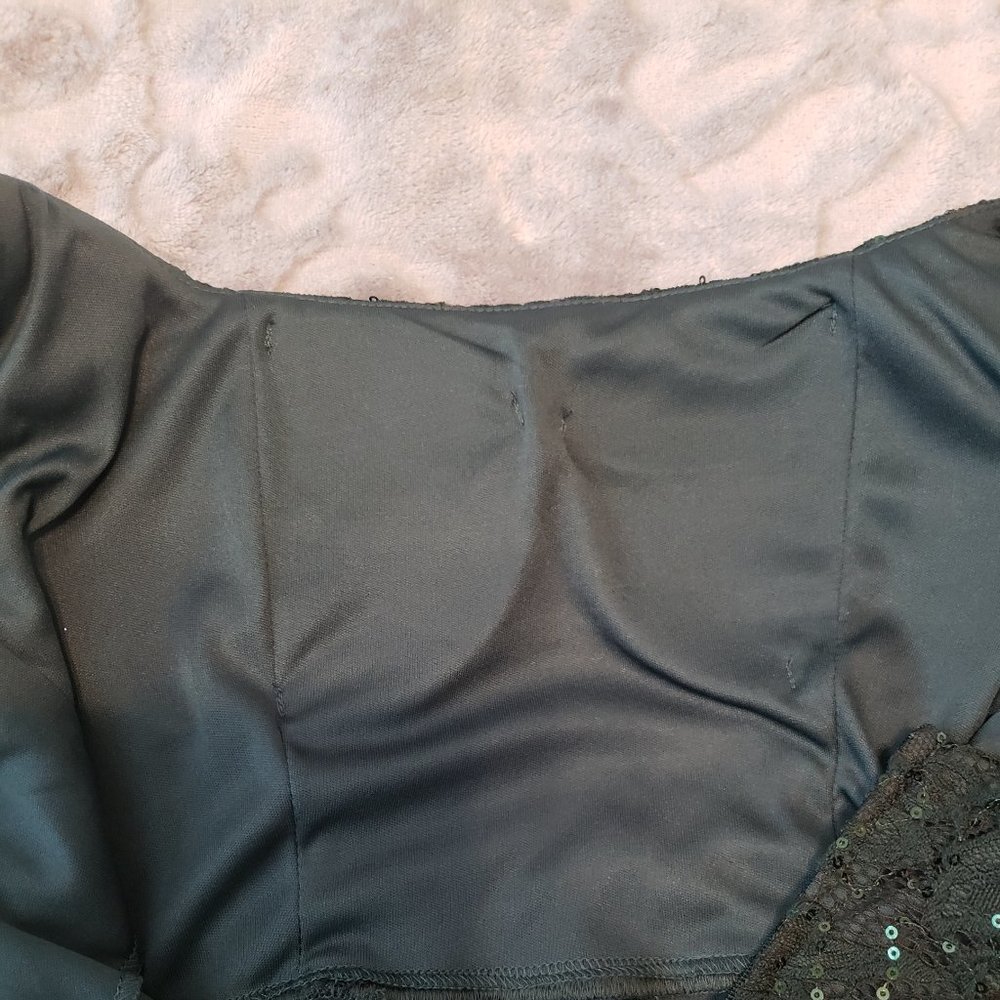 B. Darlin Hunter Green Sequin/Lace Dress NWT - Picture 8 of 8